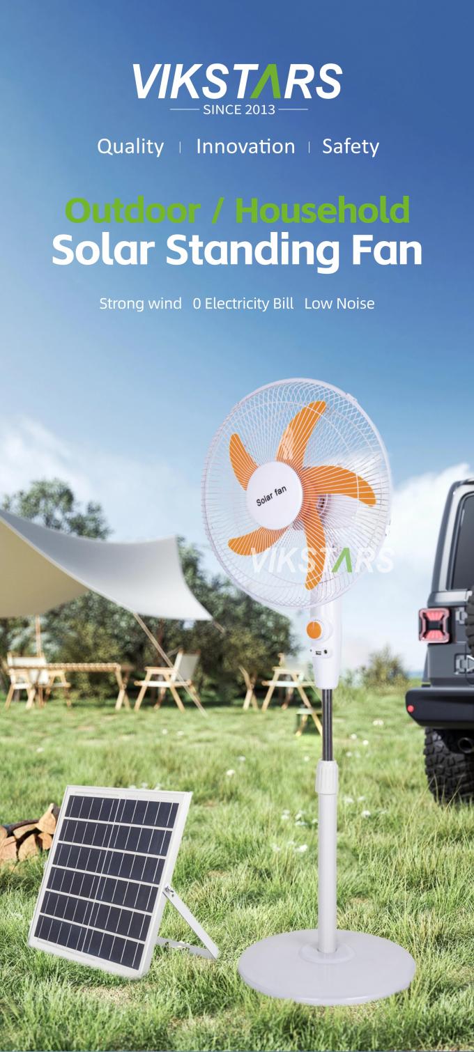 پنکه ایستاده خورشیدی 16 اینچی با انرژی خورشیدی برای استفاده در خانه های کمپینگ 0