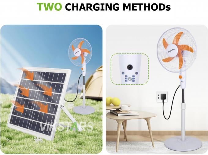 پنکه ایستاده خورشیدی 16 اینچی با انرژی خورشیدی برای استفاده در خانه های کمپینگ 11