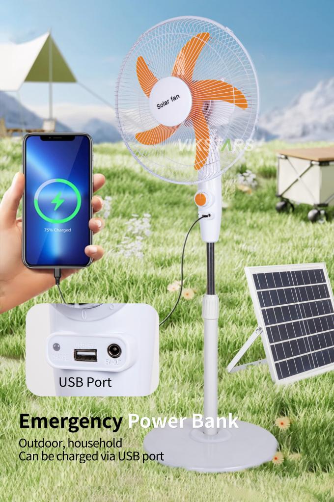 پنکه ایستاده خورشیدی 16 اینچی با انرژی خورشیدی برای استفاده در خانه های کمپینگ 12