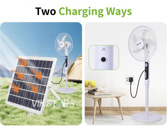 فن ایستاده خورشیدی 16 اینچ با نور صرفه جویی در انرژی برای ماهیگیری در فضای باز 8