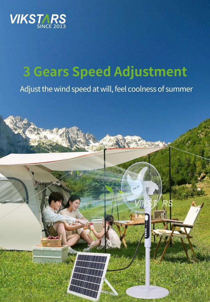 فن ایستاده خورشیدی 16 اینچ با نور صرفه جویی در انرژی برای ماهیگیری در فضای باز 14