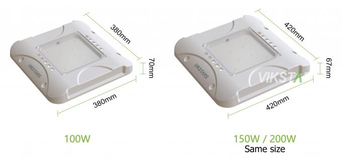 چراغ های با کیفیت بالا 135lm/w 100W 150W 200W LED ایستگاه گاز پشتیبانی از کیت لامپ SKD چراغ های سایبان برای پمپ بنزین 4