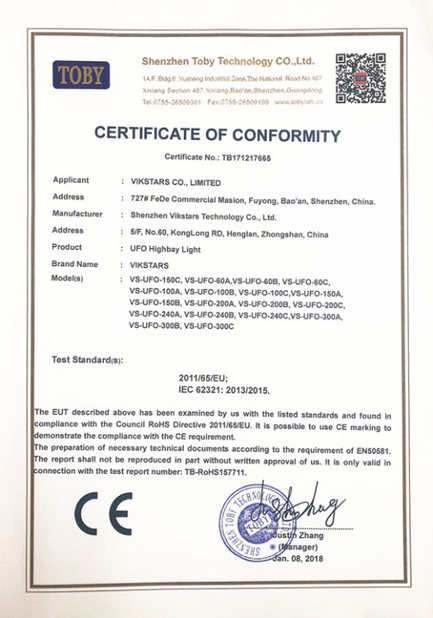چین Vikstars Co., Limited گواهینامه ها